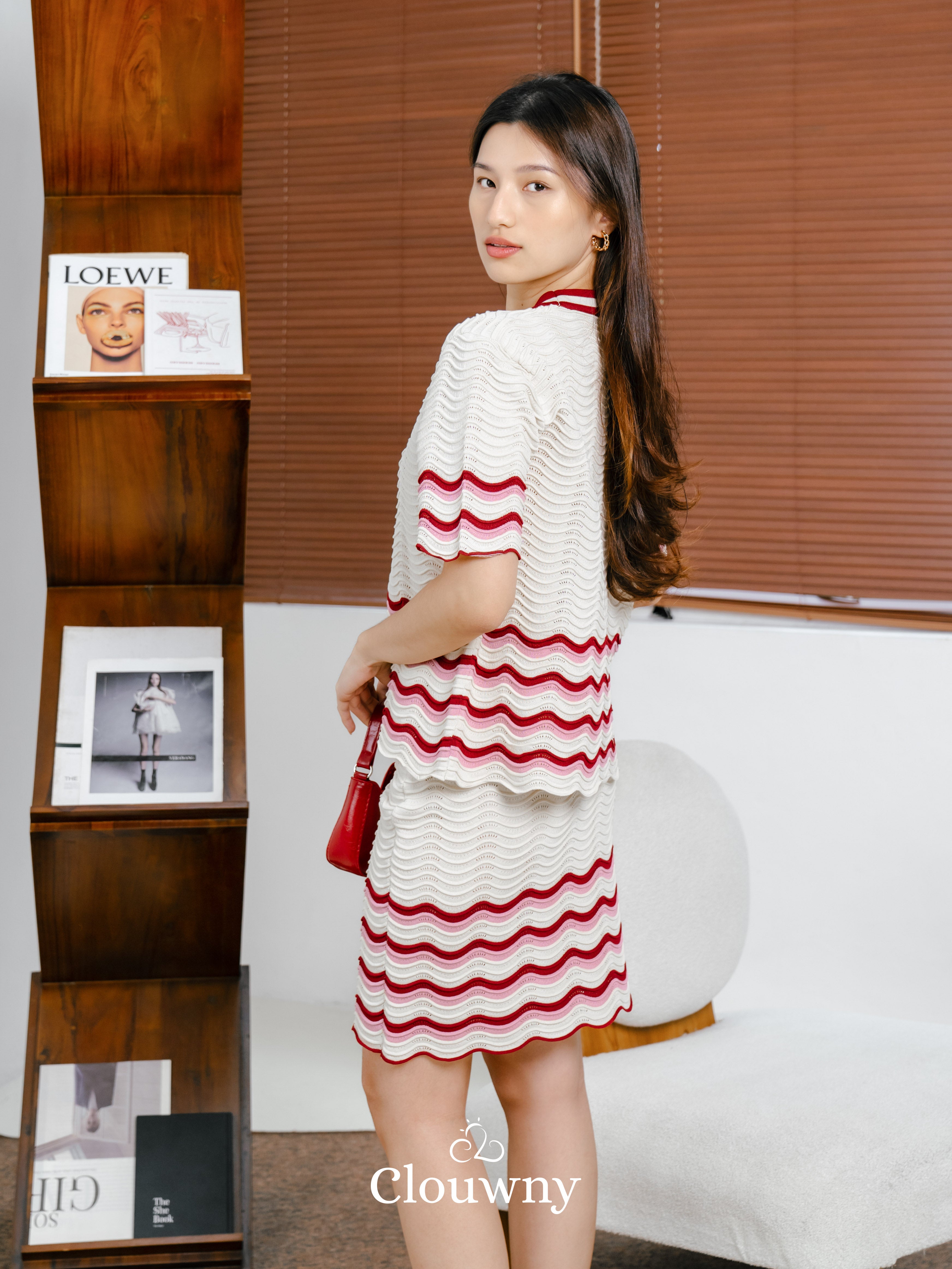 Ariel Gradient Set - Cream Maroon